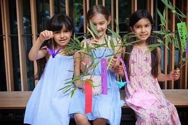 Children with Tanabata wishes