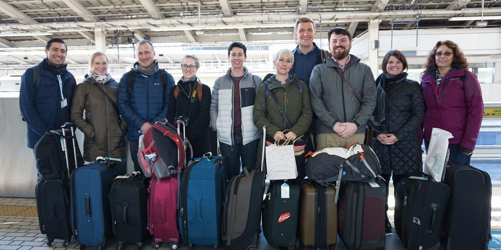 PJG Kakehashi Group at Tokyo Station, about to board the Shinkansen for Kyoto