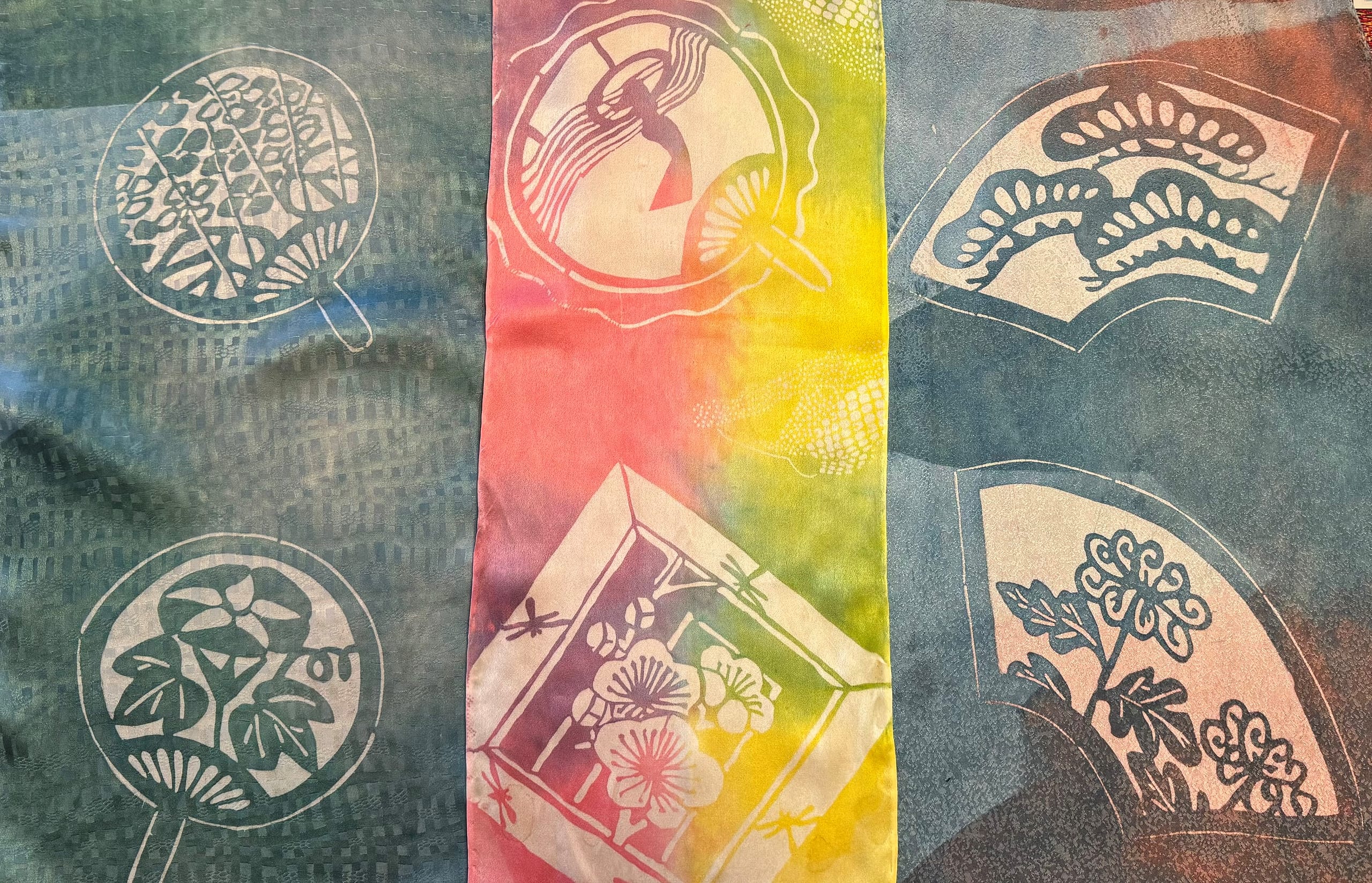 Multi color silk scarves