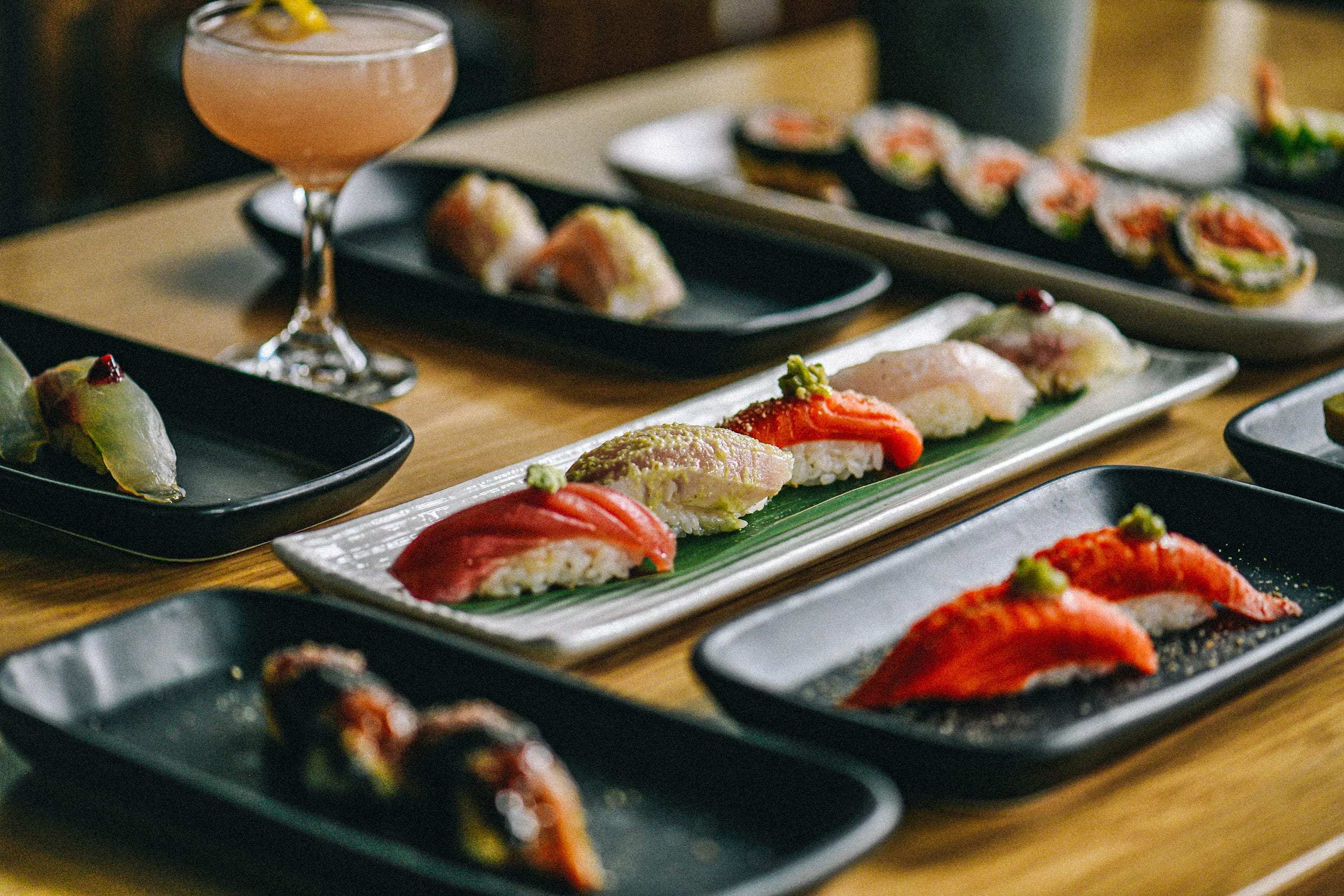 plates of sushi