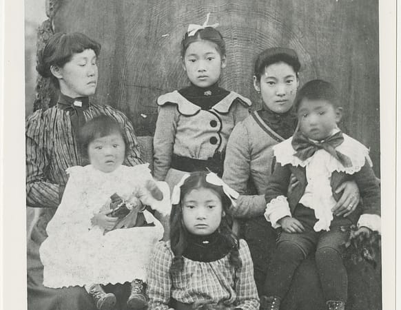 A historical photo of Oregon's first Japanese settler, Miyo Iwakoshi.