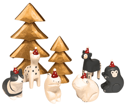 Carved wooden figurines