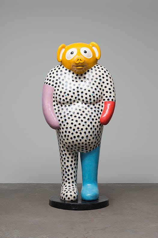 "Tanuki" by Jun Kaneko. Hand built and glazed ceramics. Courtesy of Jun Kaneko Studio. Photo by Colin Conces.