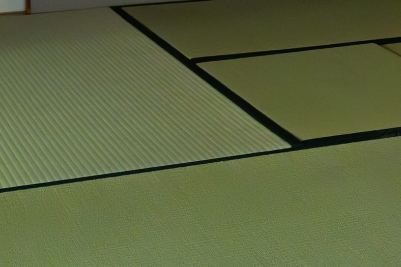 A close up of tatami mats.