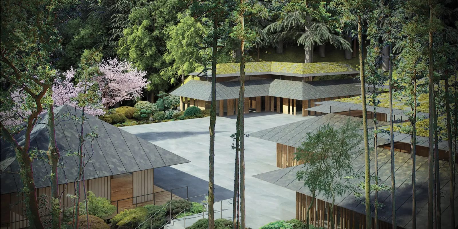 Birdseye View of the Cultural Village Courtesy Kengo Kuma and Associates