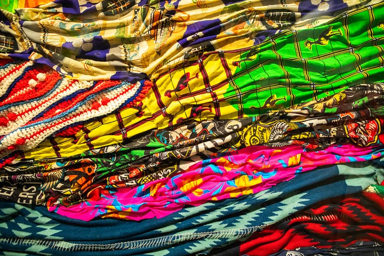 Detailed view of the structure of fabric of the art exhibit