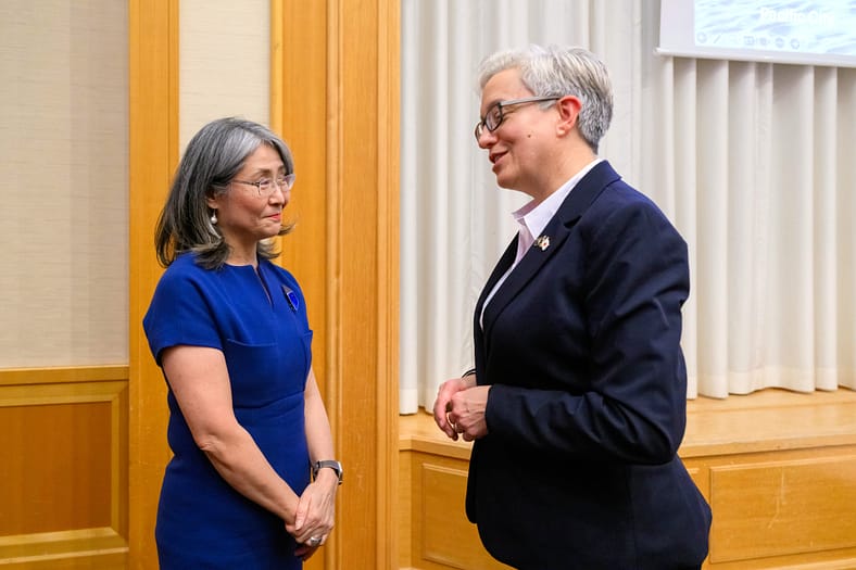 two individuals having a conversation