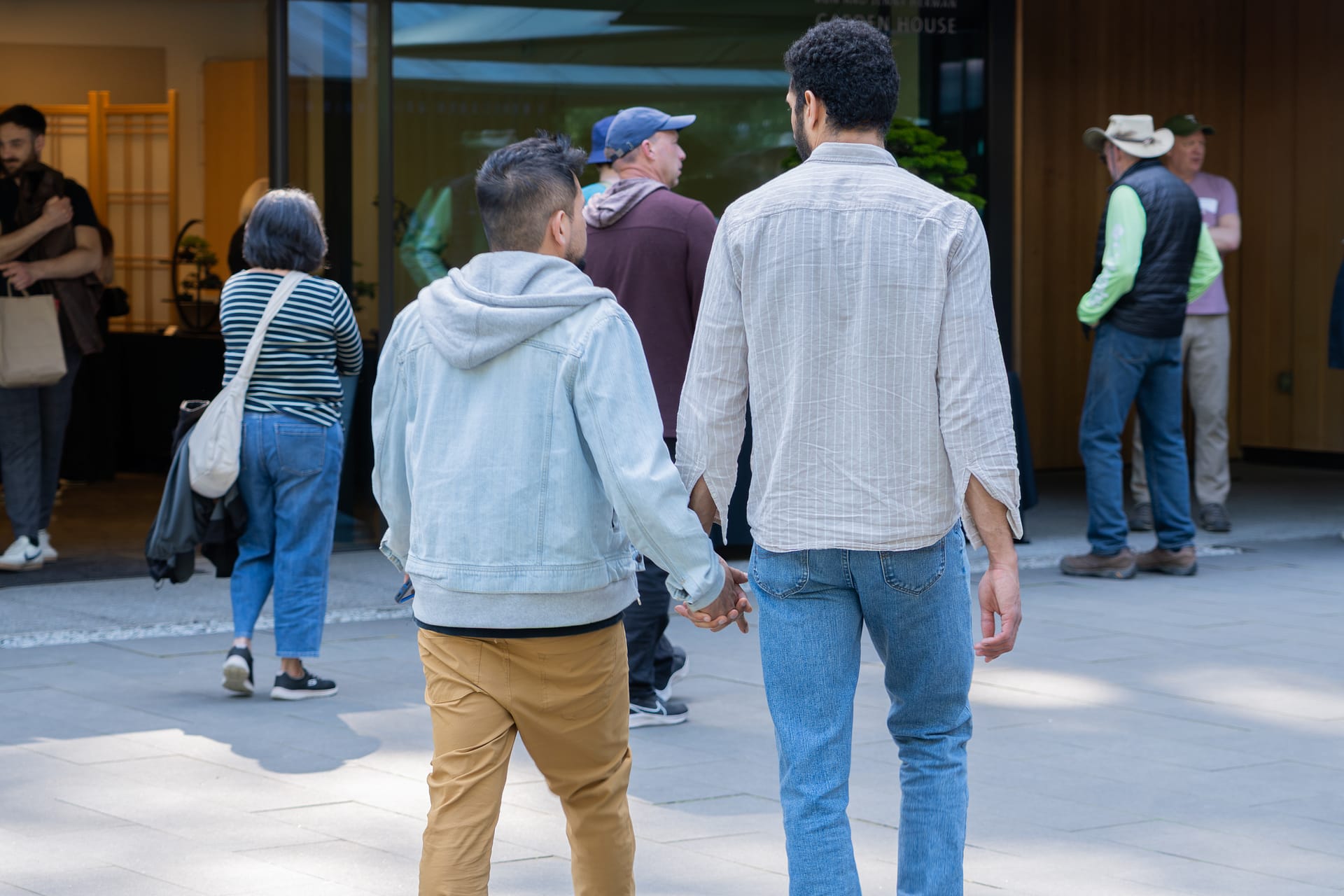 a couple holding hands