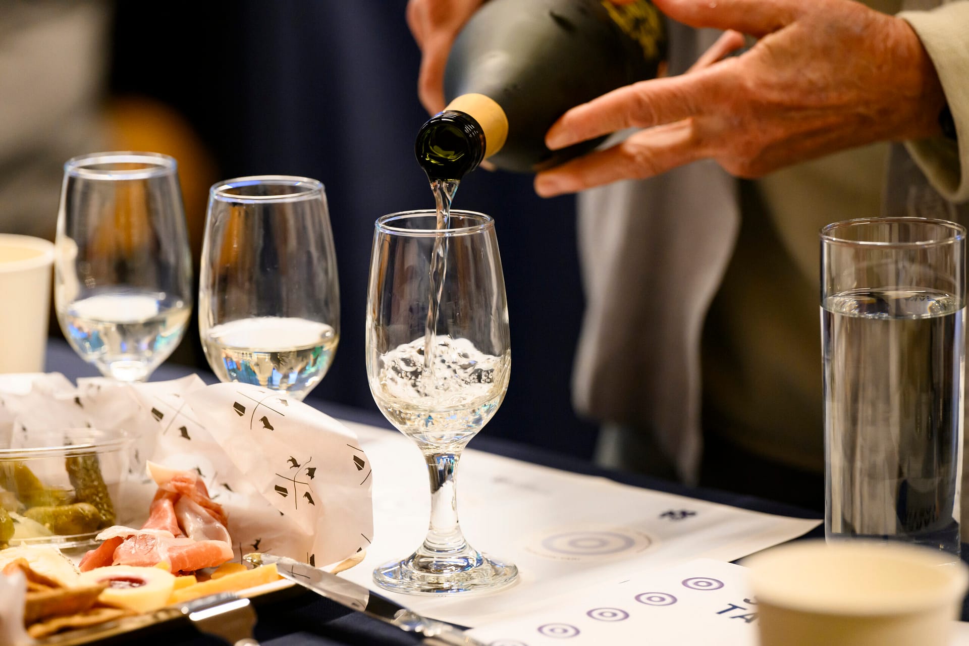 sake poured into glass