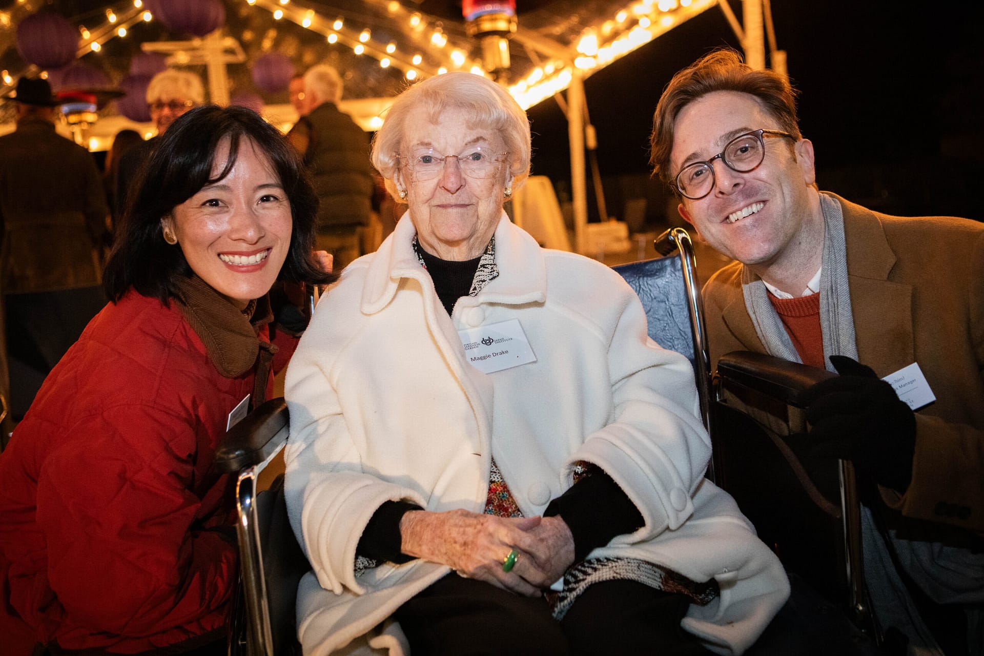 Megumi Kato, Maggie Drake, and WIll Lerner at a Garden event in 2024.