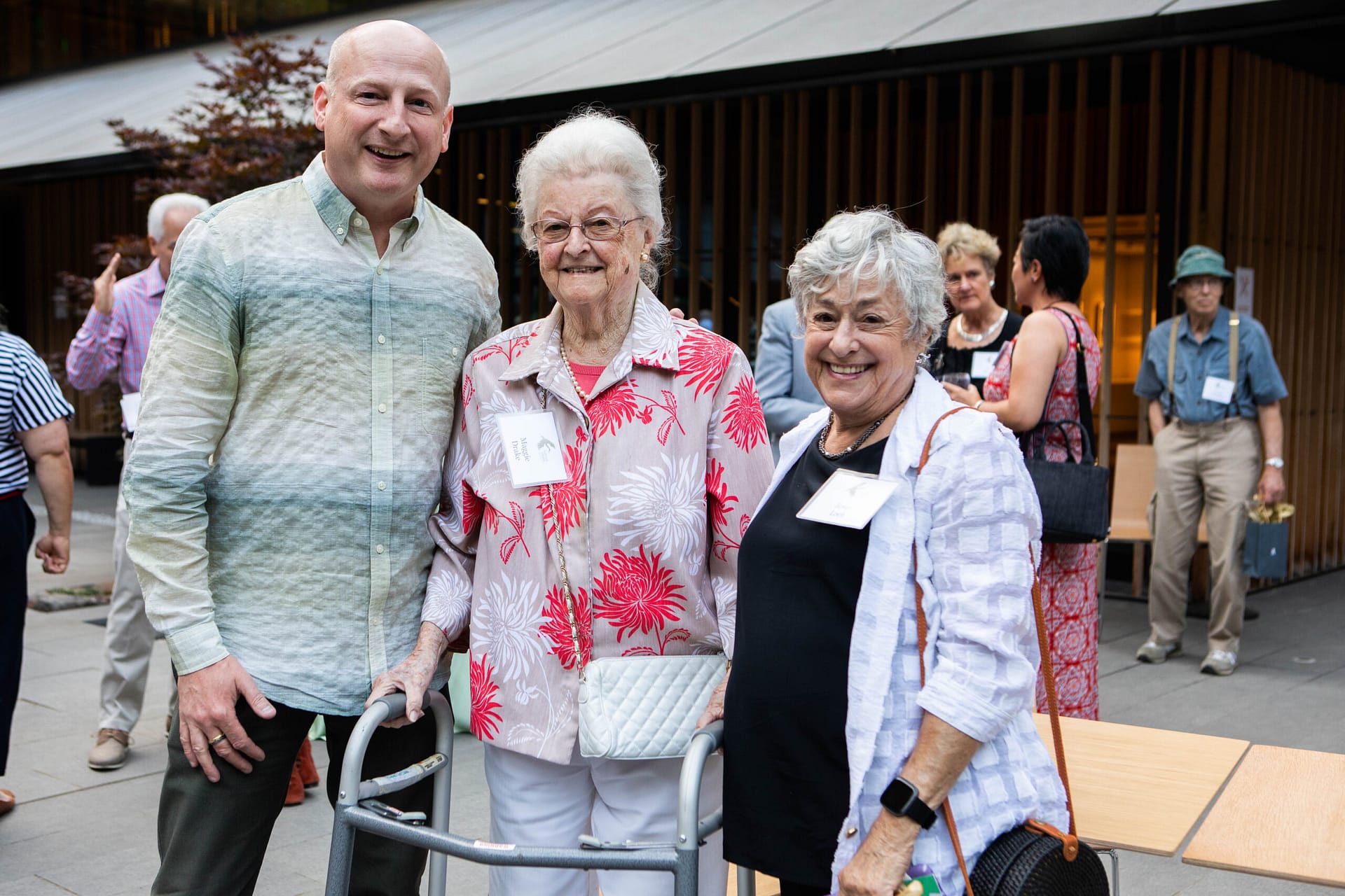 Steve Bloom, Maggie Drake, and Joyce Loeb at Portland Japanese Garden in 2021.