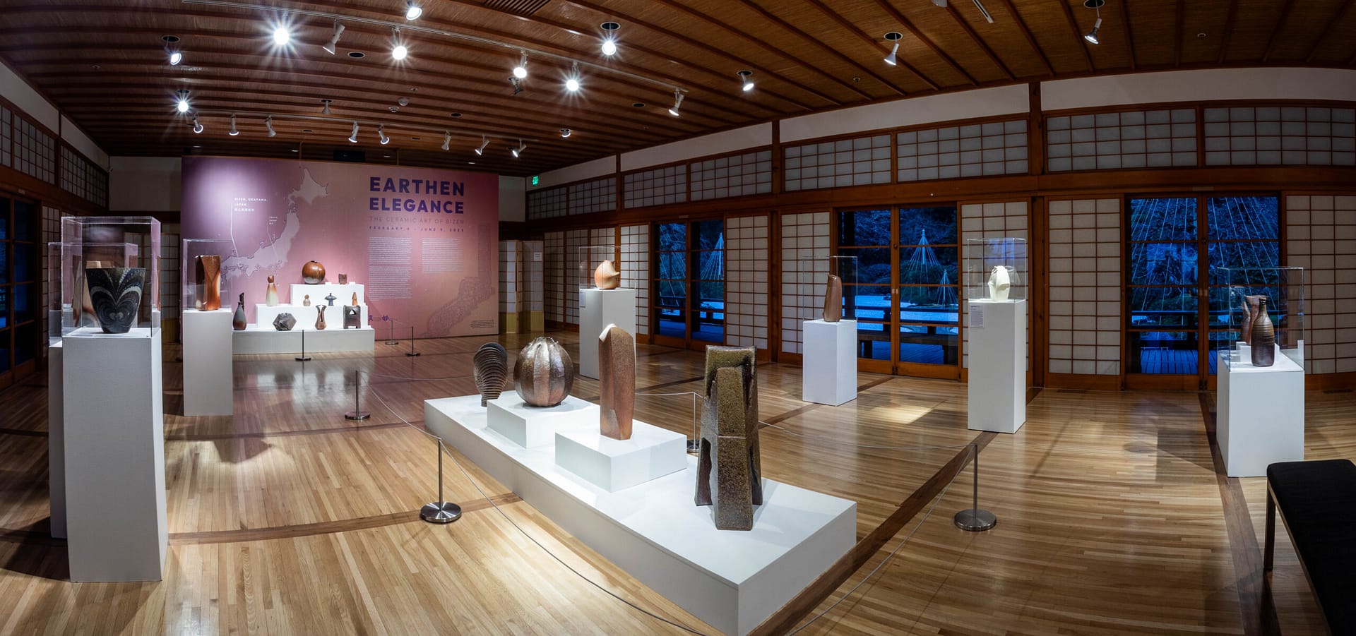 an art exhibition of ceramics in a gallery space